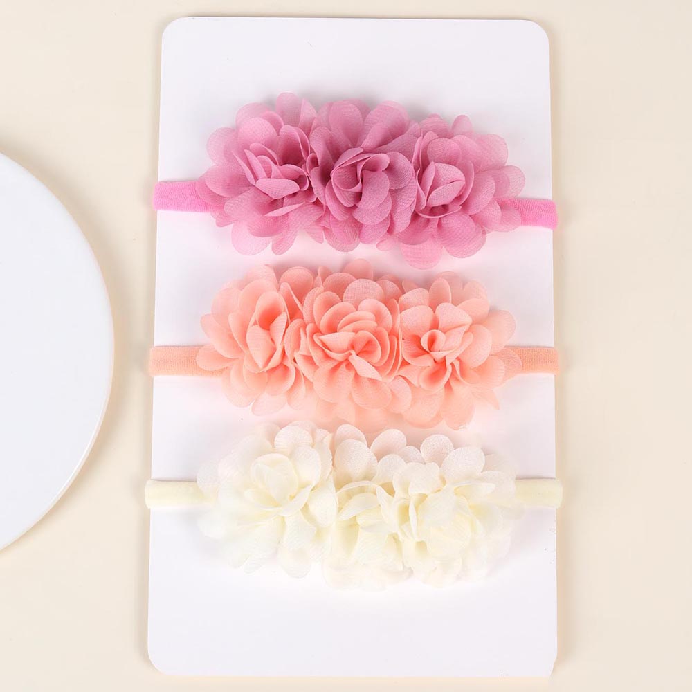 3Pcs Chiffon Flower Headbands  - огляд і ціна Baby Gear