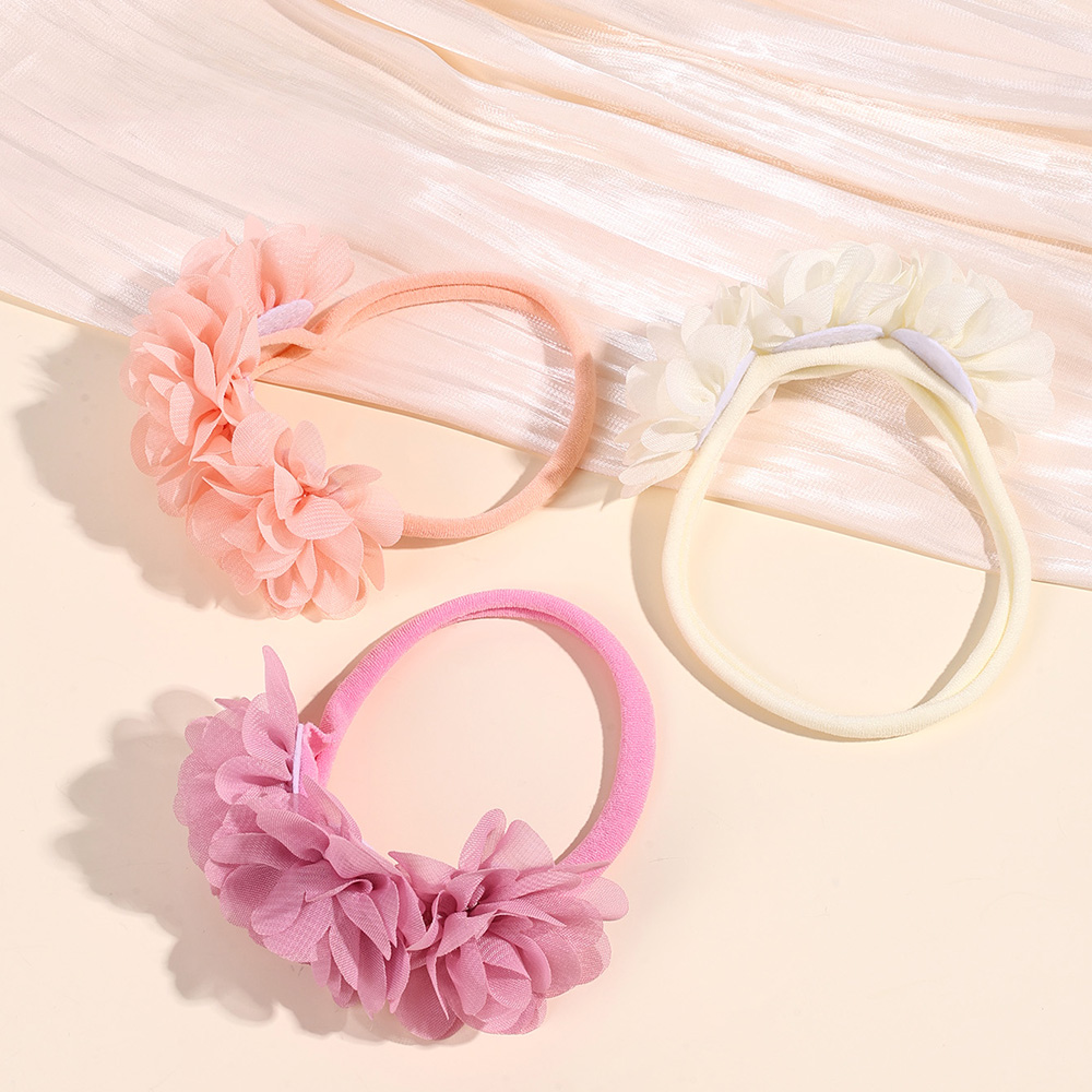 3Pcs Chiffon Flower Headbands  - огляд і ціна Baby Gear